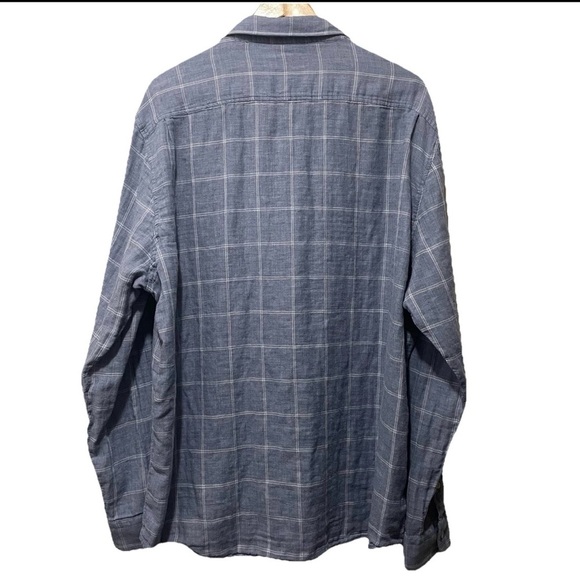 Faherty Men’s XXL Casual Coastal Shirt Blue Plaid Cotton Button-Down - Picture 4 of 6